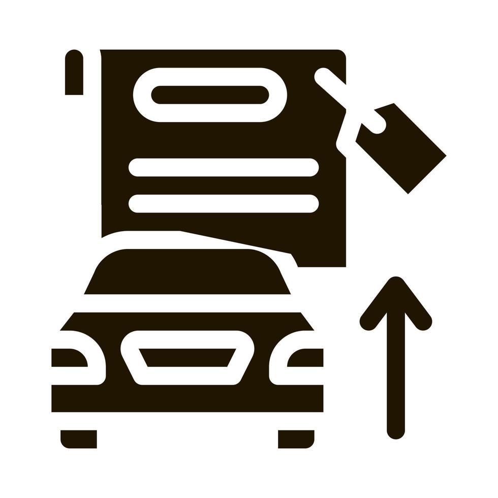 inversión en ilustración de glifo de vector de icono de coche