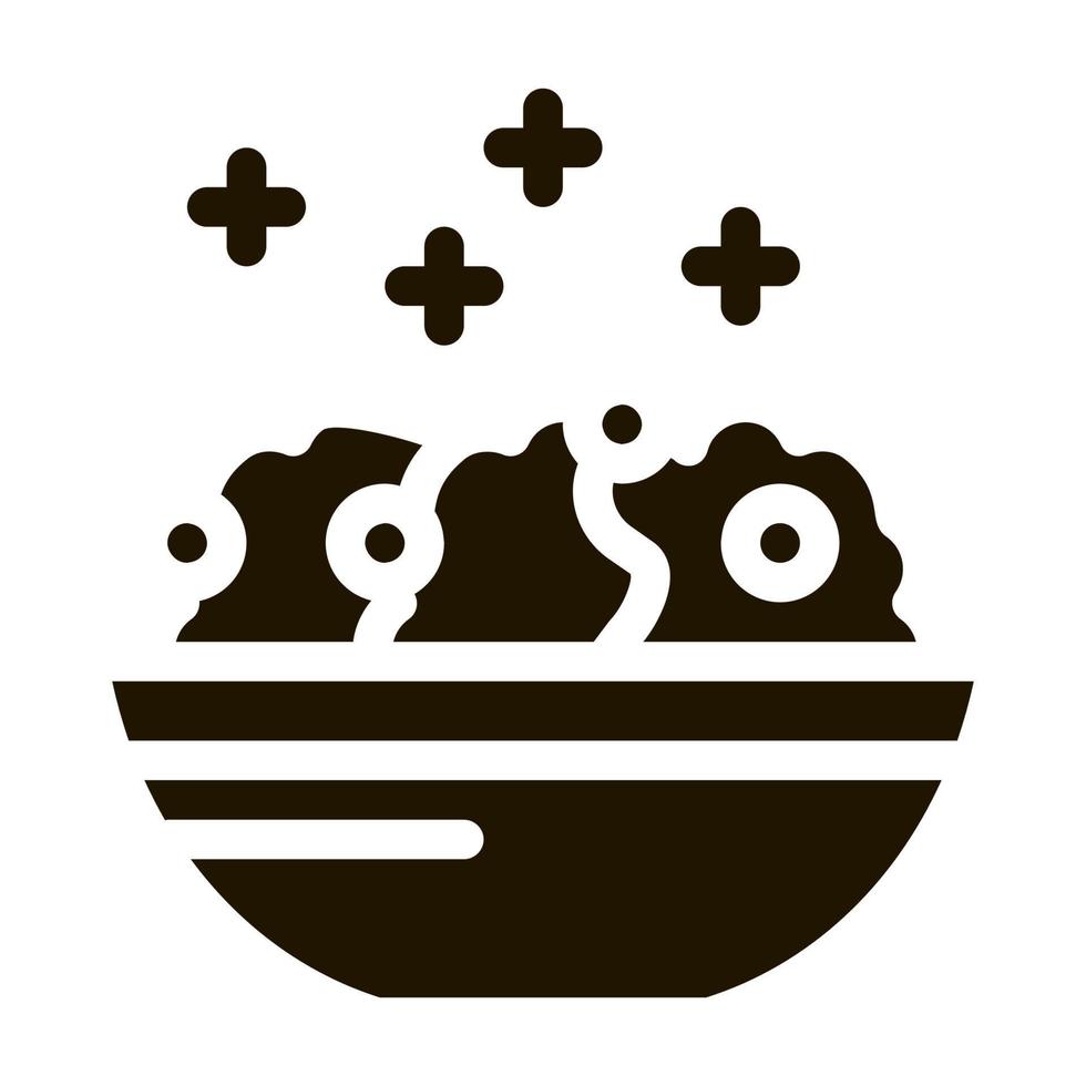 ilustración de glifo de vector de icono de plato de avena