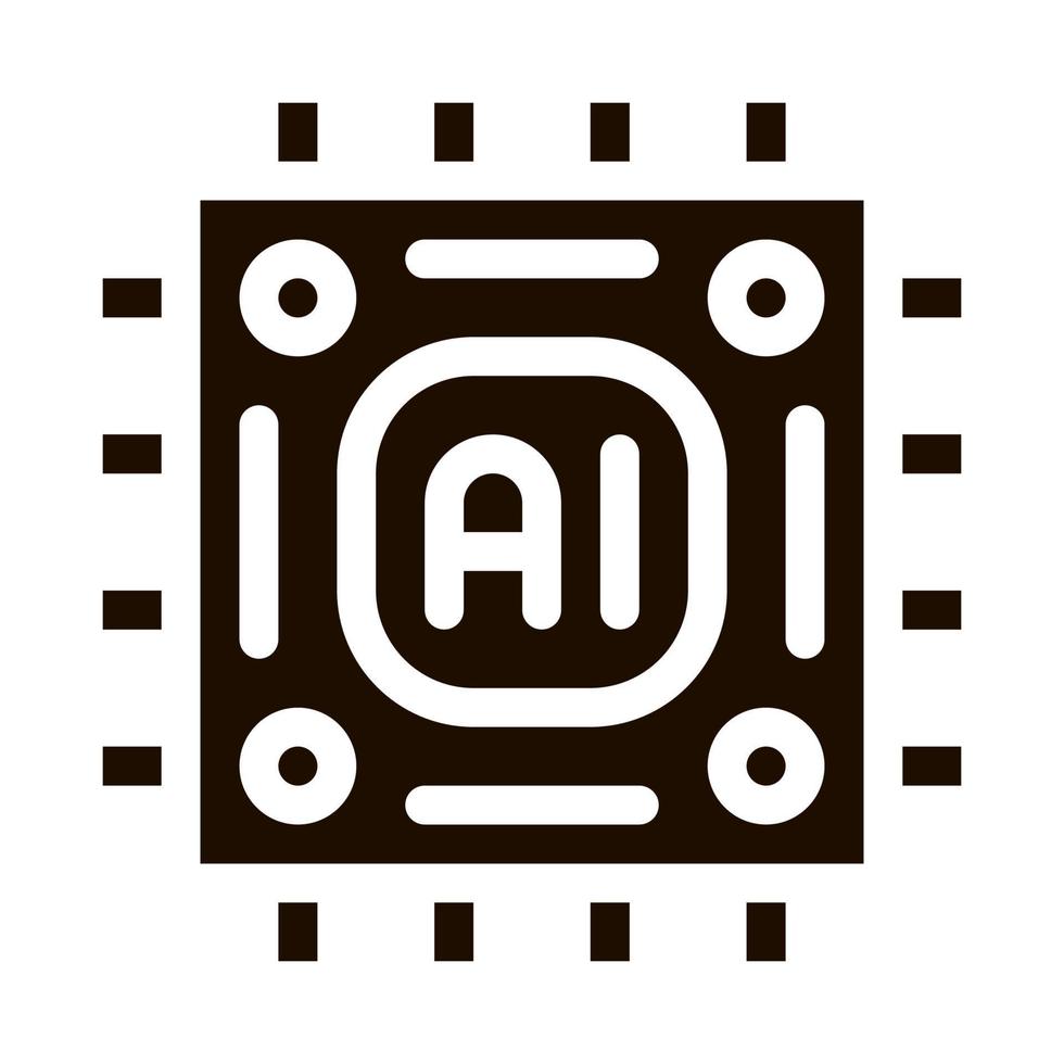 icono de signo de vector de microchip de inteligencia artificial