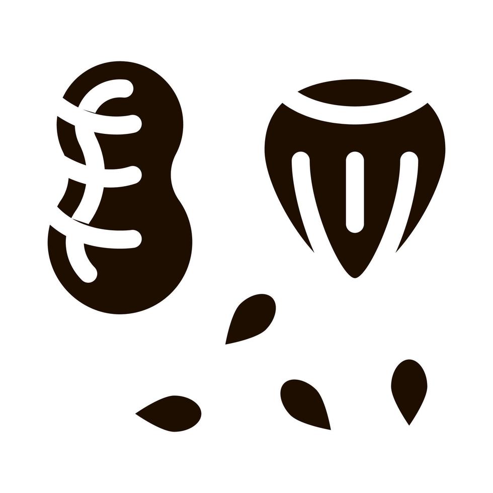 Assortment Healthy Food Nuts Vector Icon