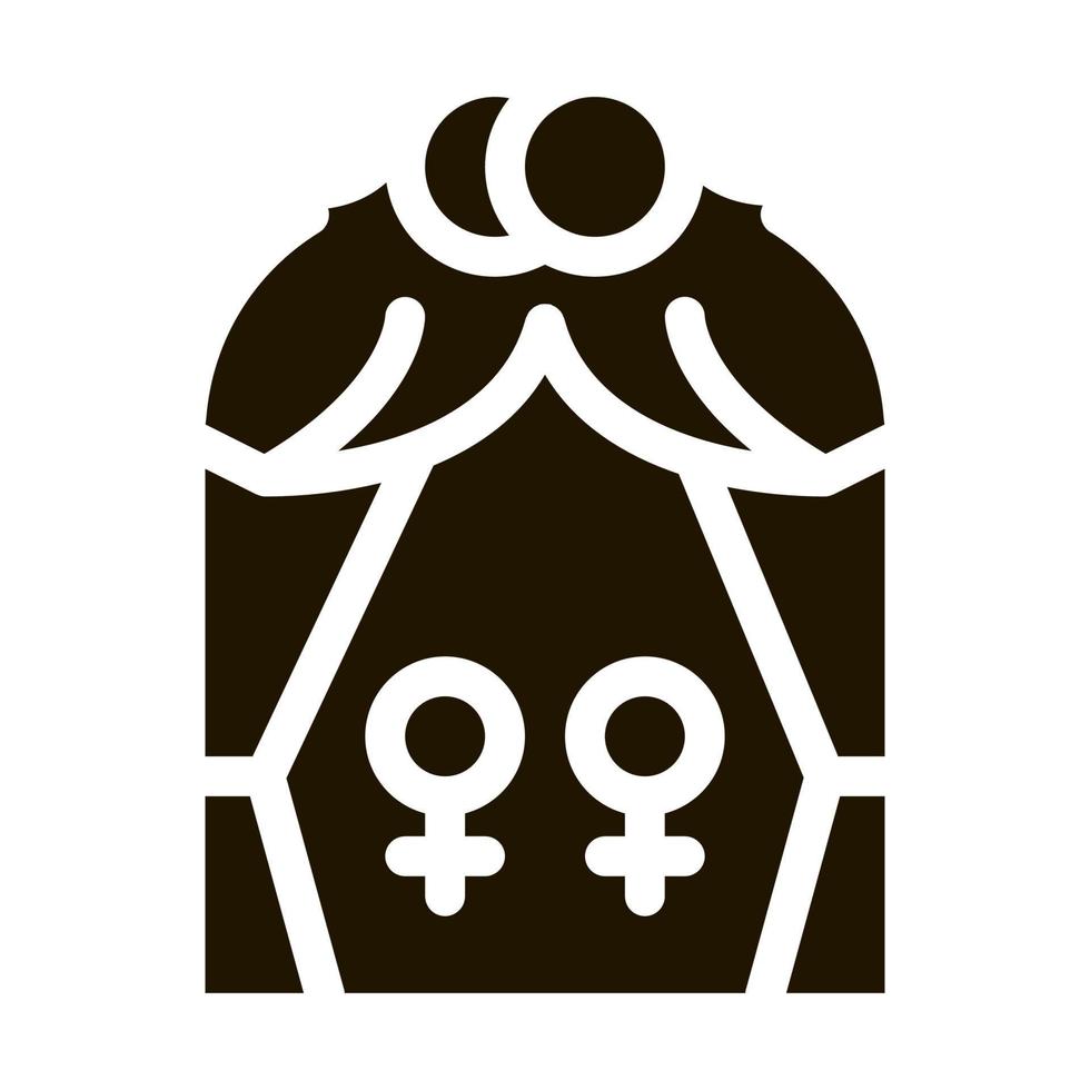 lesbian marriage icon Vector Glyph Illustration