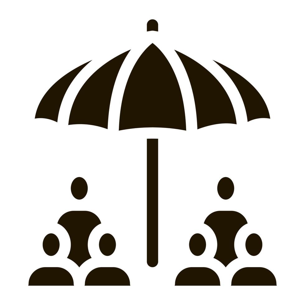 human protect umbrella icon Vector Glyph Illustration