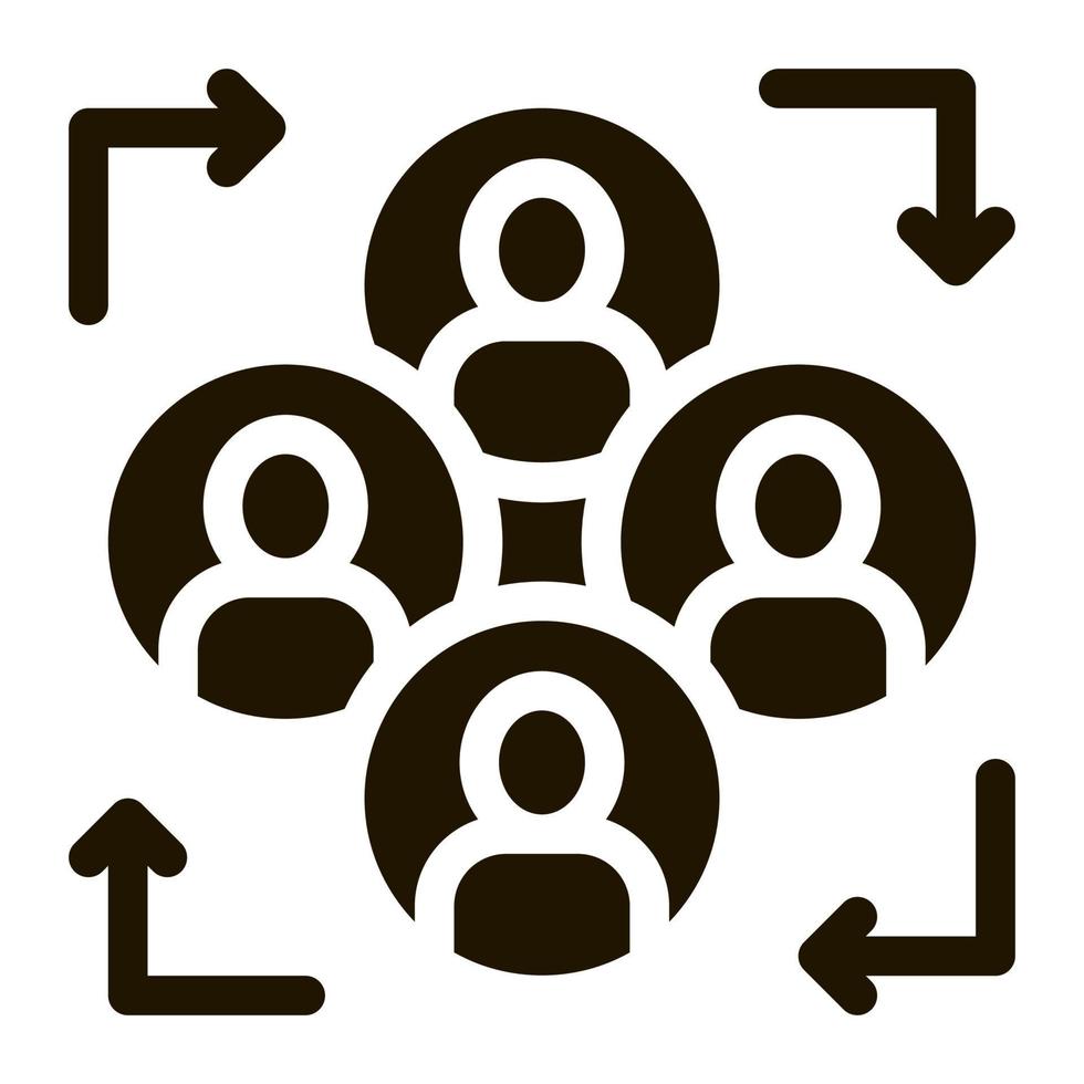 Human Silhouettes And Arrow Agile Element Vector