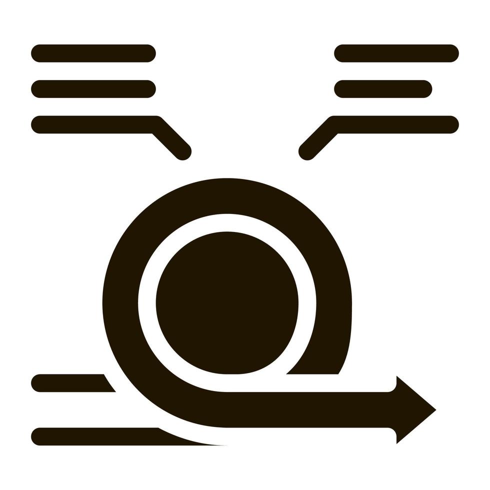 marca de flecha ágil redonda con icono de glifo de comentarios vector