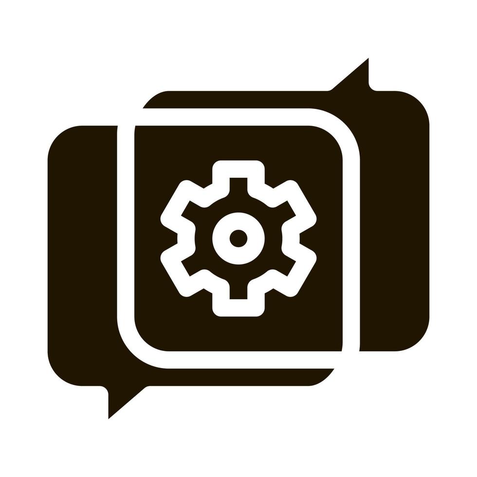 Gear In Quotation Frame Agile Element glyph icon vector