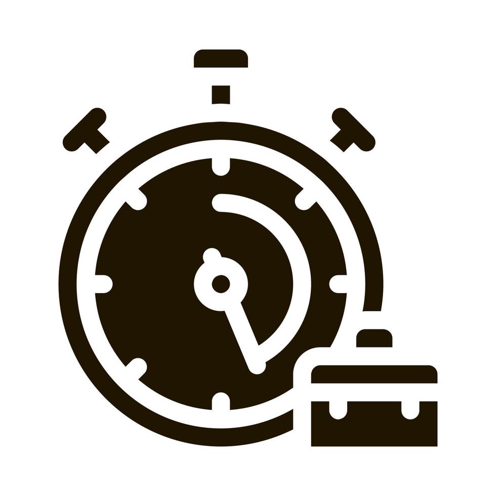 Stopwatch And Suitcase Agile Element glyph icon vector