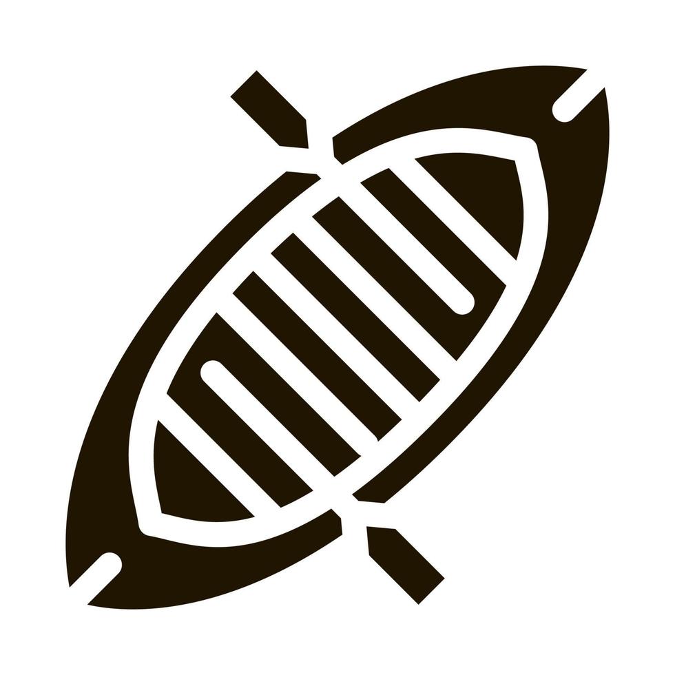 Inflatable Boat Canoeing Icon Vector Illustration