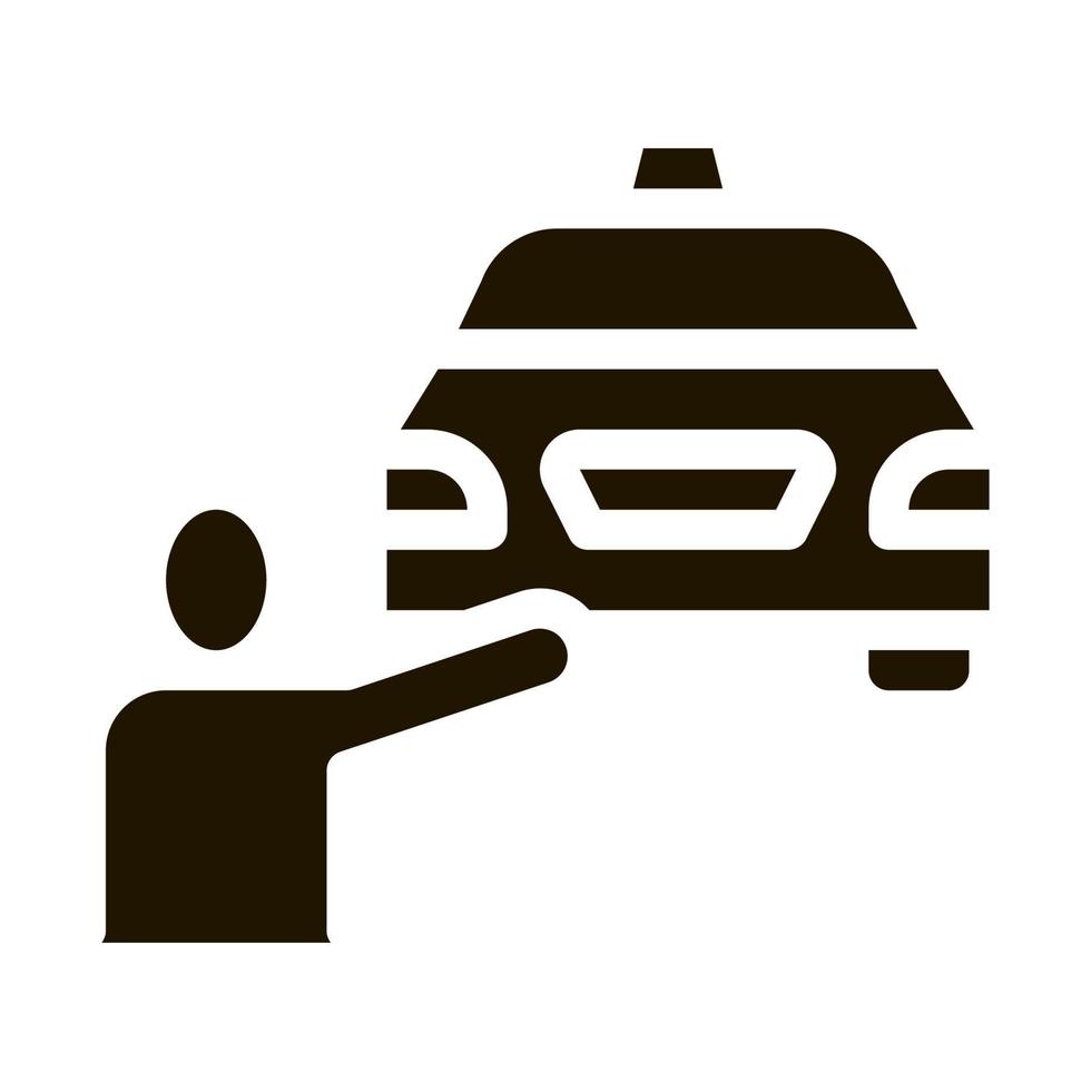 Human Hitch-Hiking Online Taxi Icon Vector Illustration
