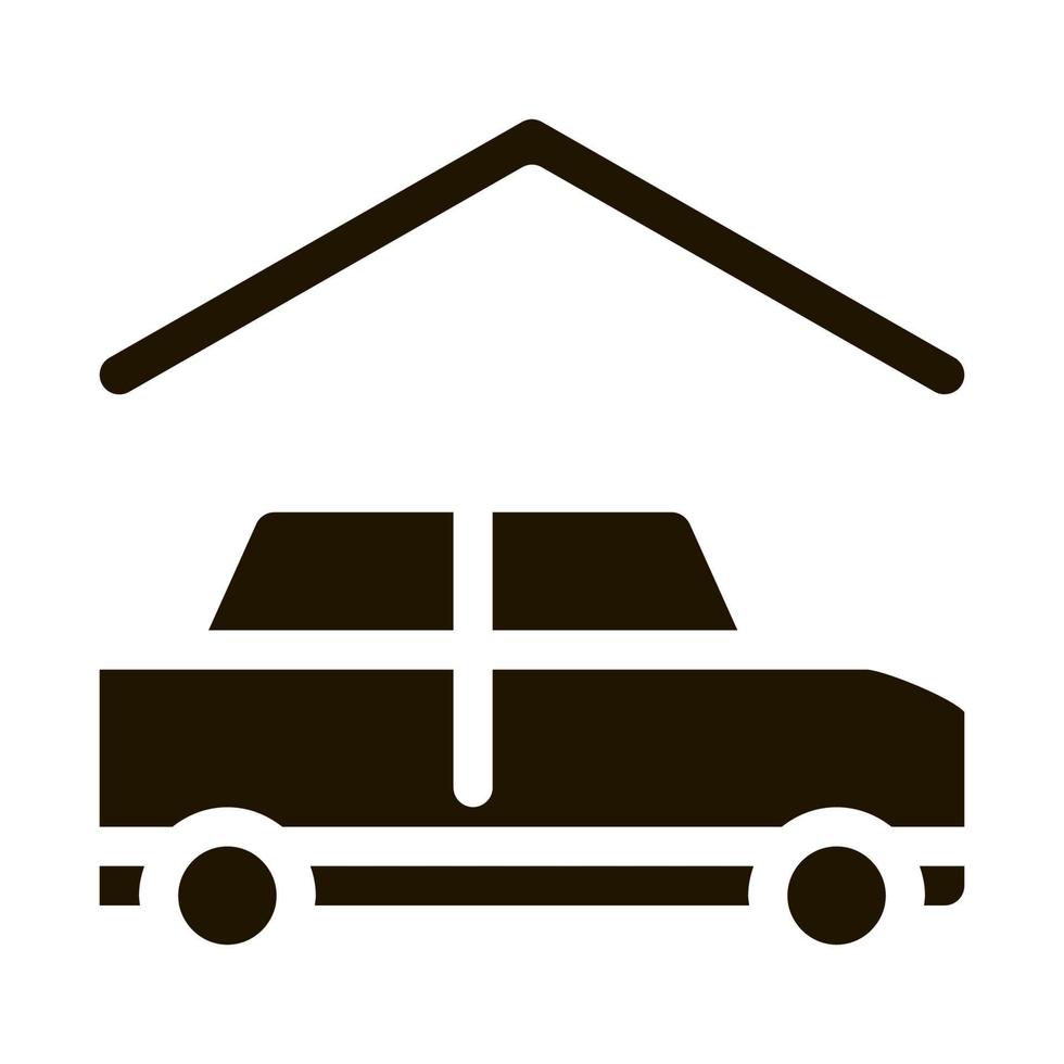 Covered Parking Icon Vector Glyph Illustration