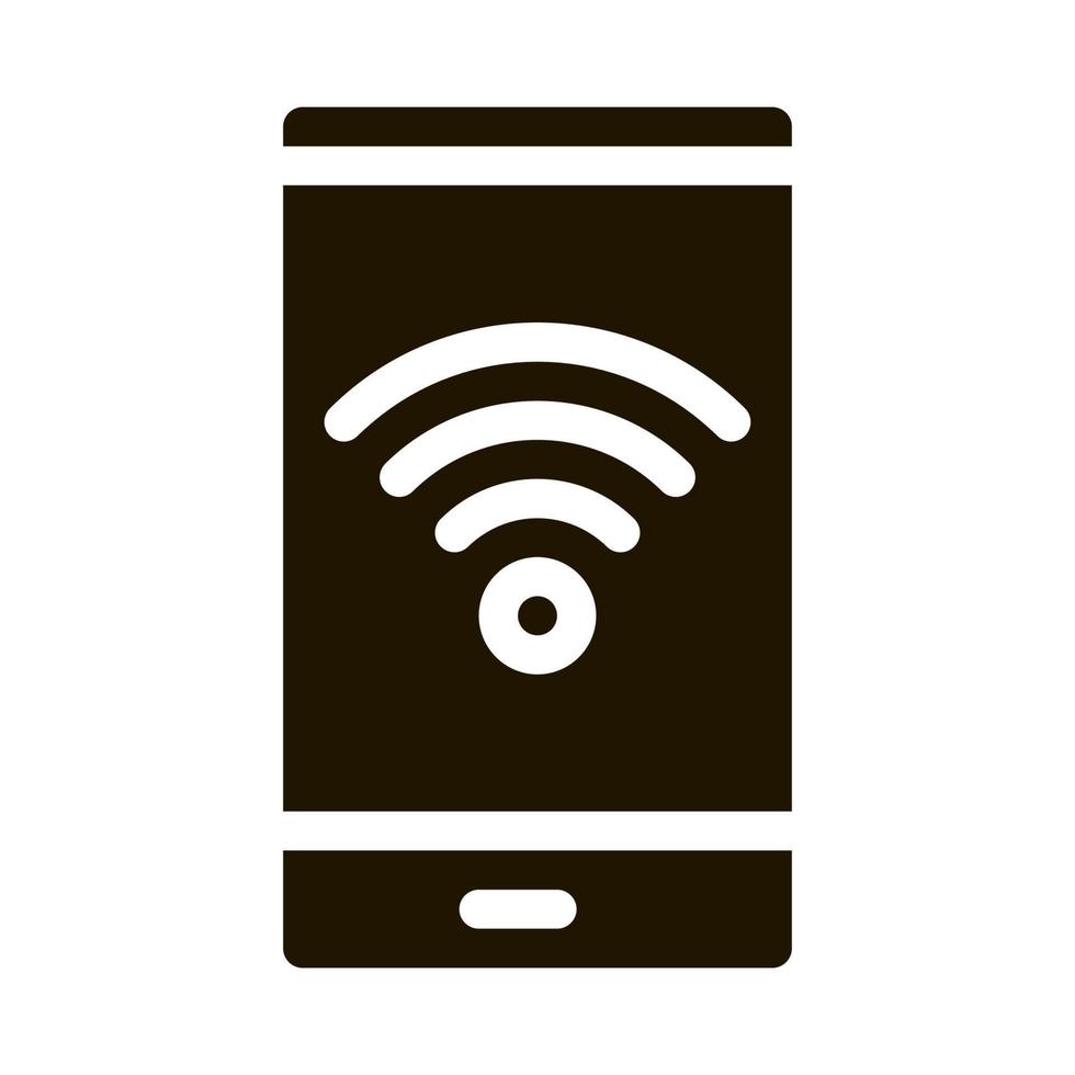 Smartphone Wi-Fi Connection Icon Vector Glyph Illustration