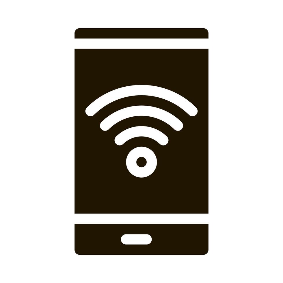 smartphone wi-fi conexión icono vector glifo ilustración