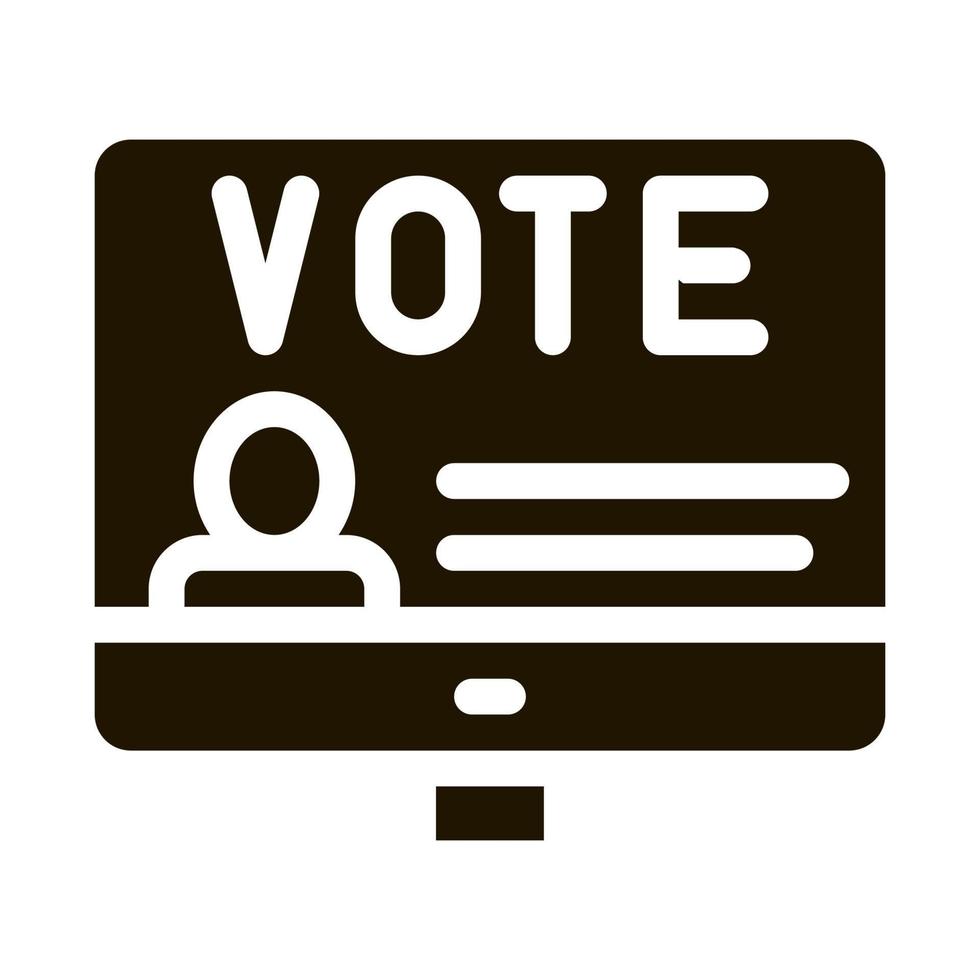 Vote Computer Information Icon Vector Glyph Illustration