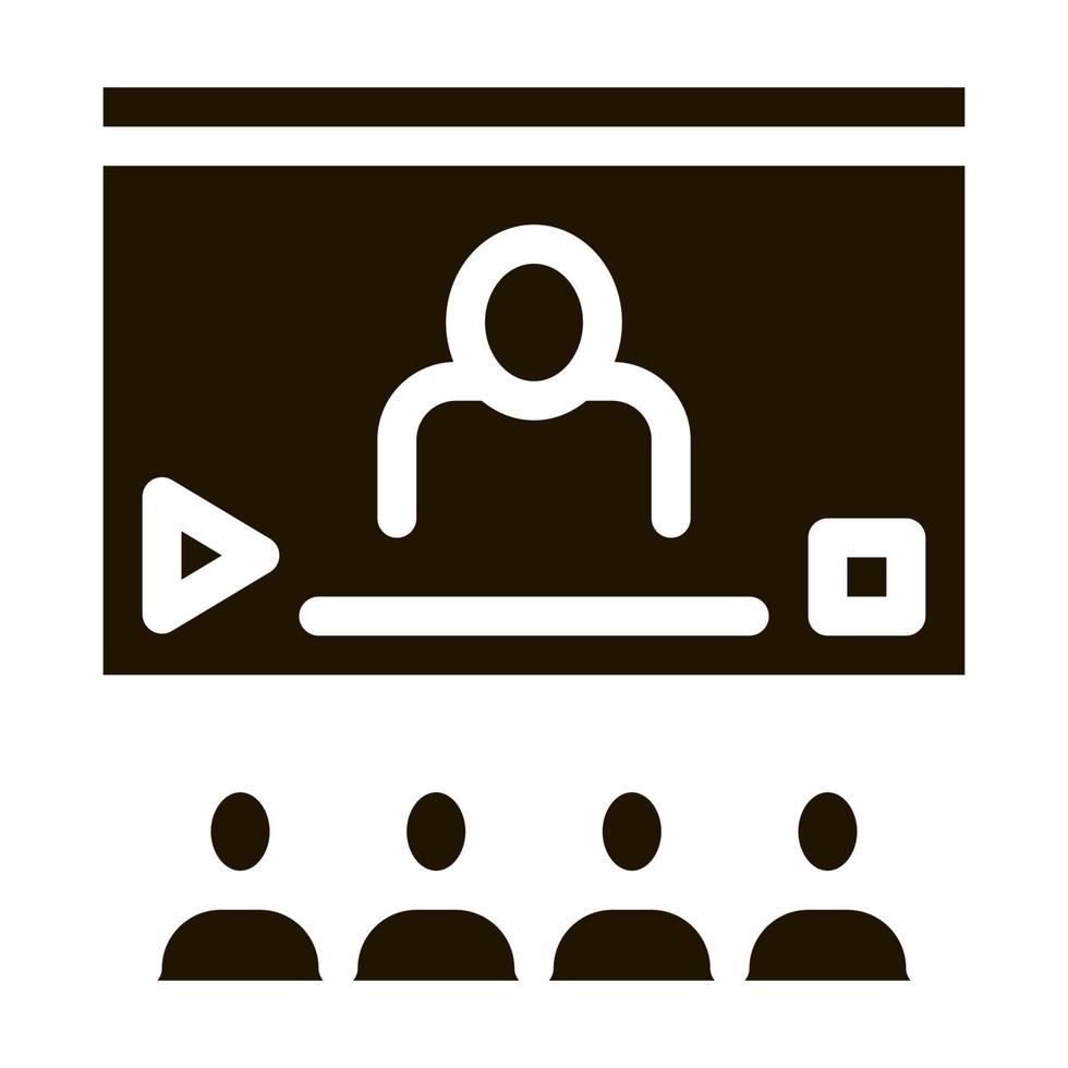 Video Presentation Icon Vector Glyph Illustration