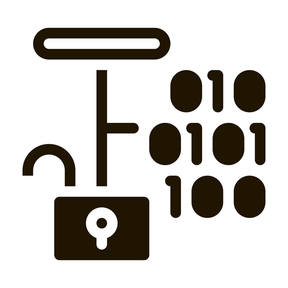Hacking Binary Code Icon Vector Glyph Illustration