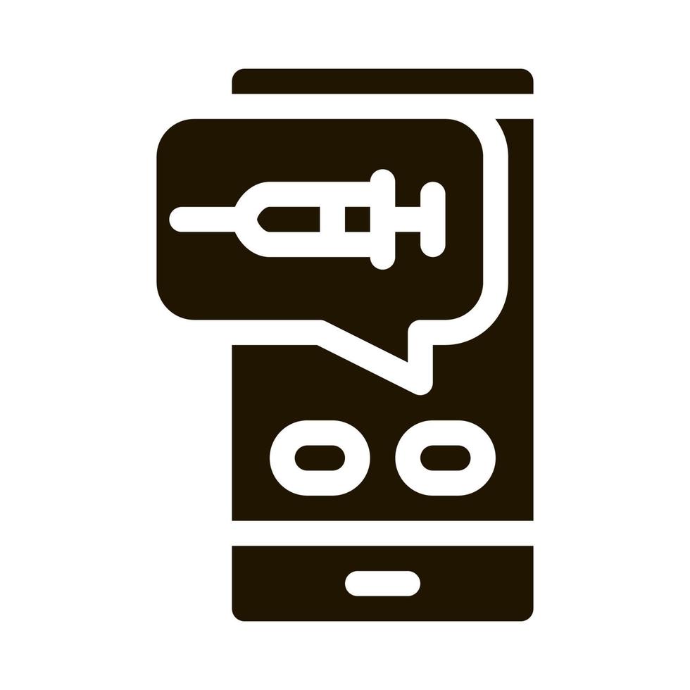 Injection Mobile App Icon Vector Glyph Illustration