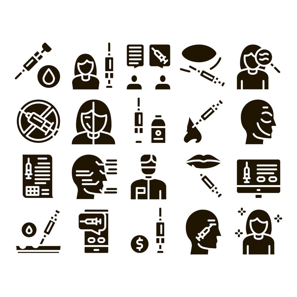 Injections Collection Elements Icons Set Vector