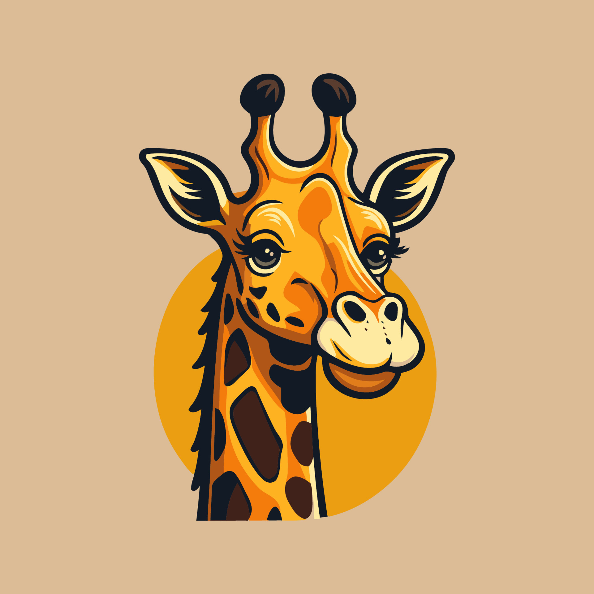 giraffe logo animal character logo mascot vector cartoon design