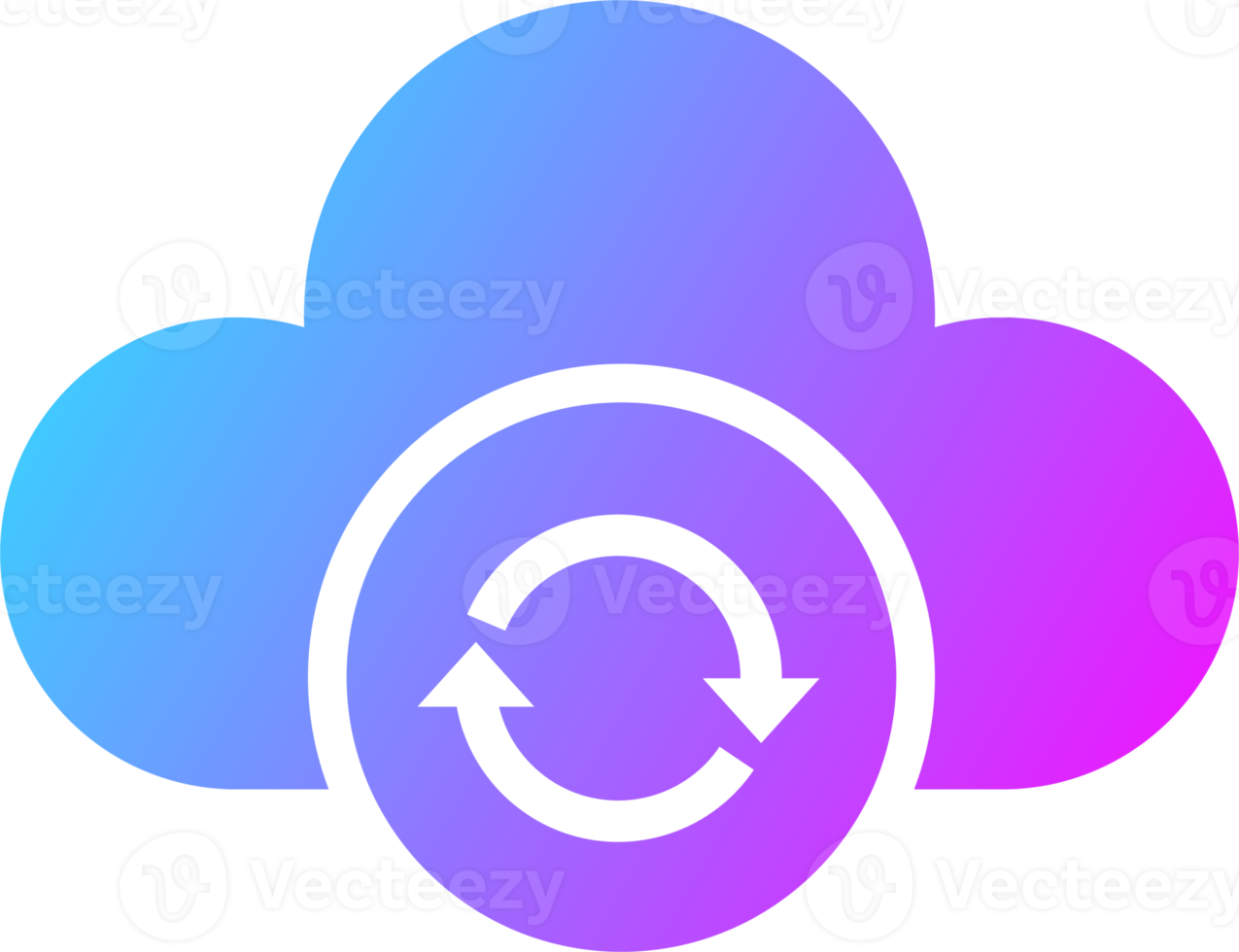 Cloud icon in gradient colors. Server signs illustration. png