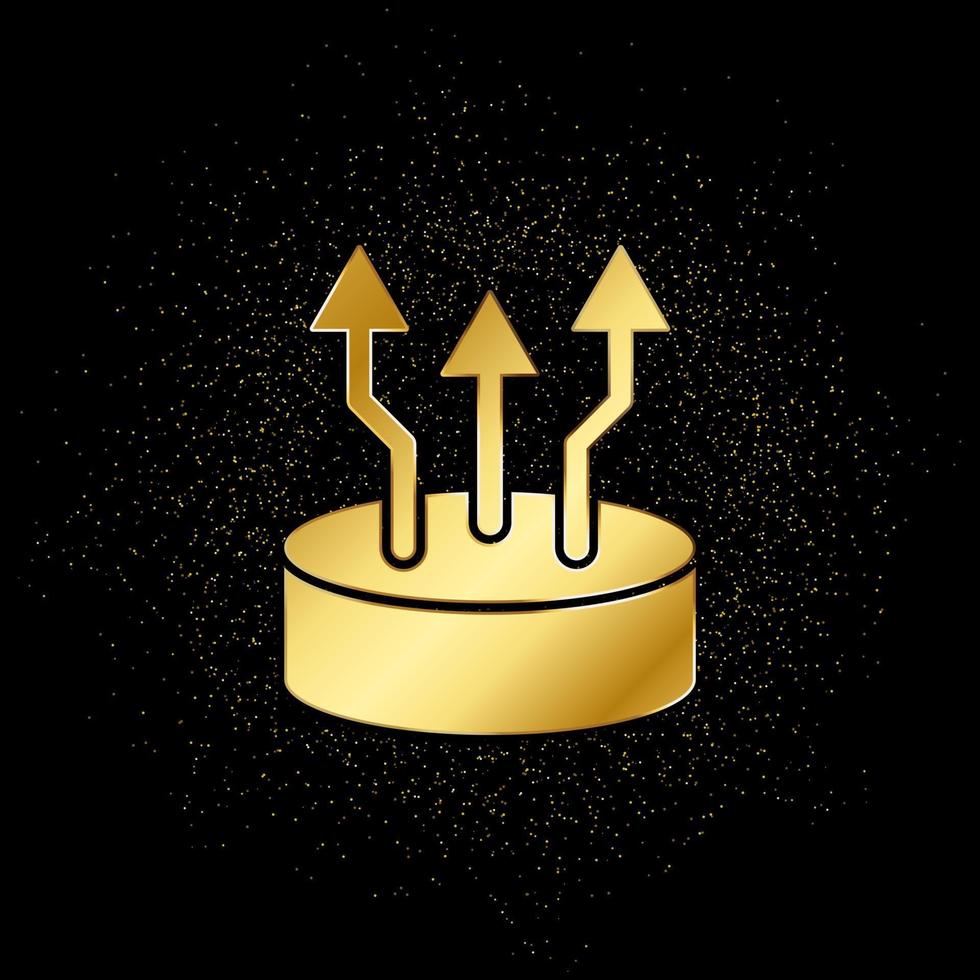 Growth, biology gold icon. Vector illustration of golden particle background. Gold vector icon