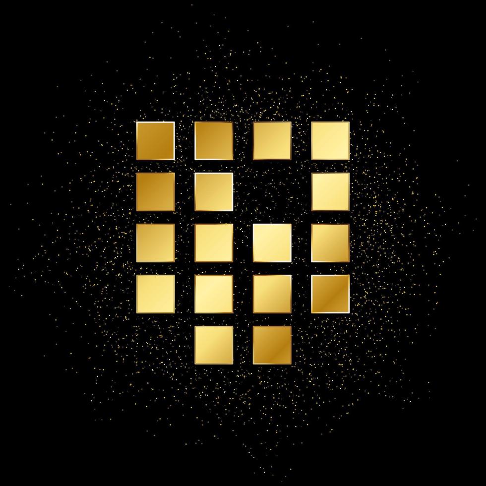 Sequence, biology gold icon. Vector illustration of golden particle background. Gold vector icon