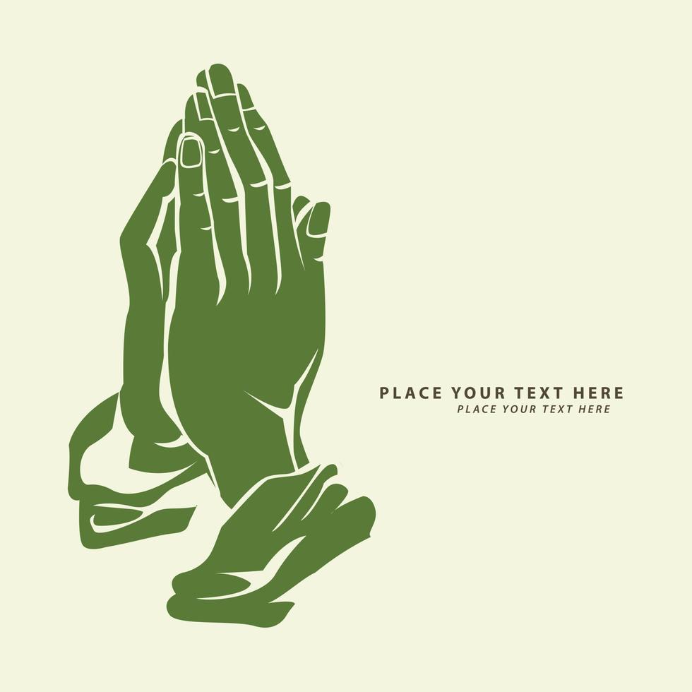 Vector illustration of praying hand