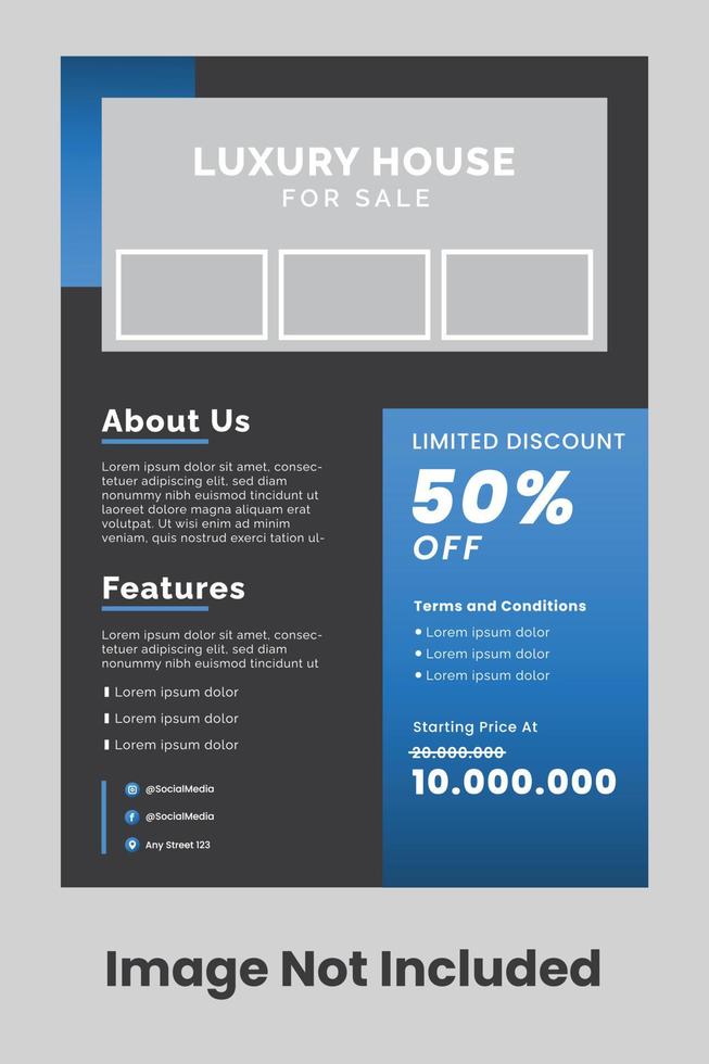 Blue Modern Flyer Template vector