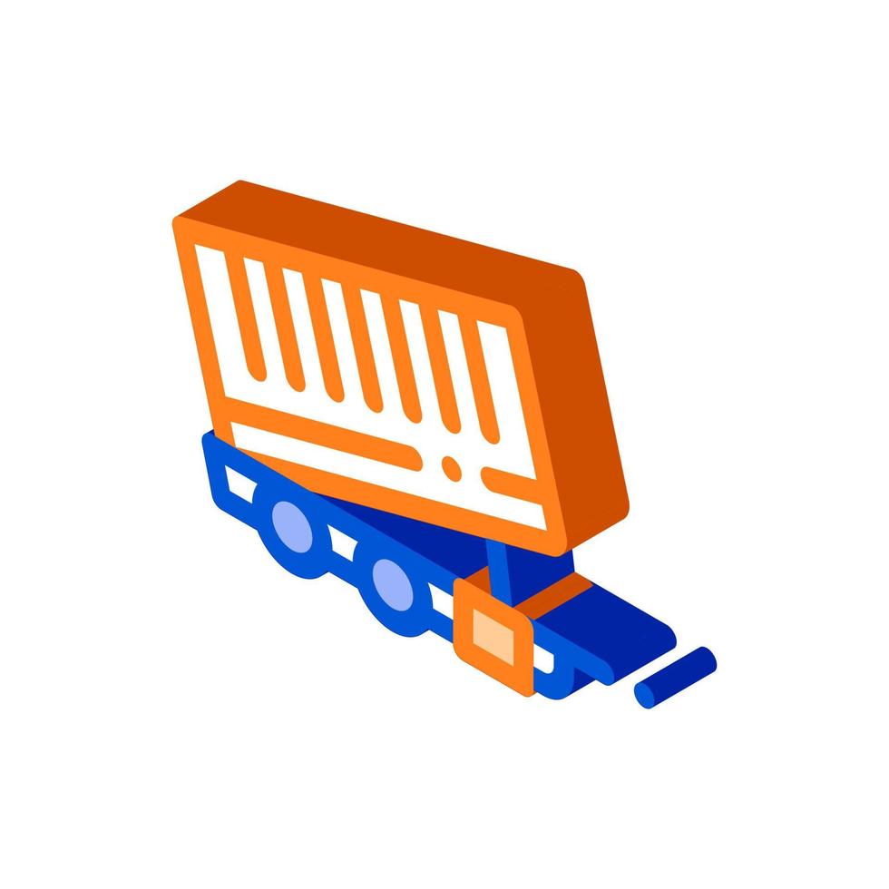Agricultural Cargo Trailer isometric icon vector illustration