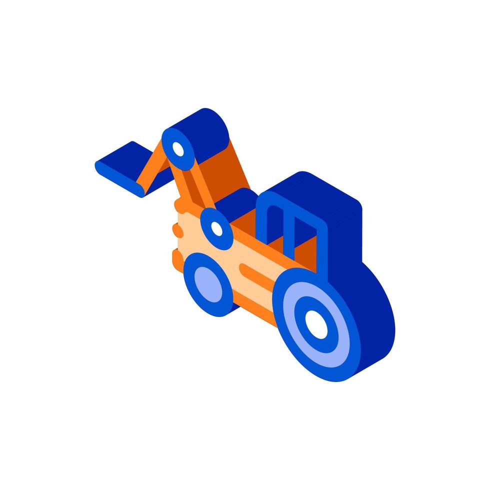 Case Loader Tractor Vehicle isometric icon vector illustration