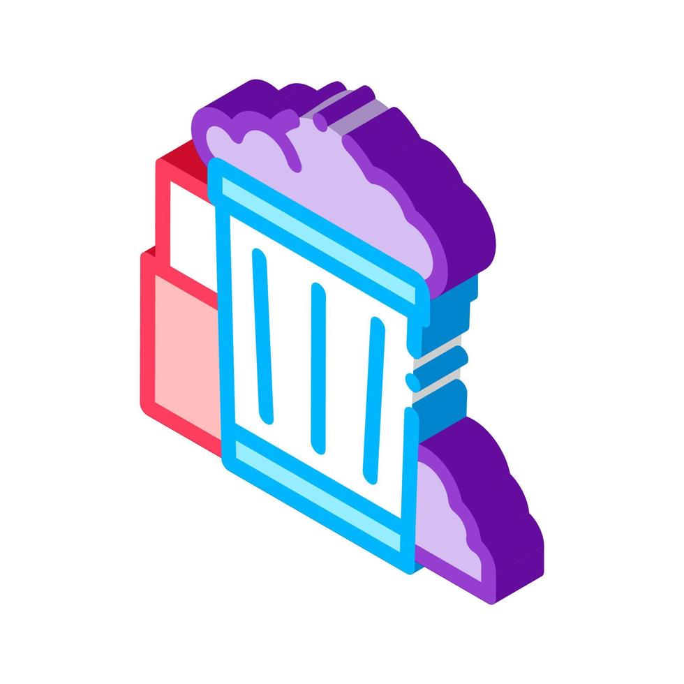 contenedor con basura basura icono isométrico ilustración vectorial vector