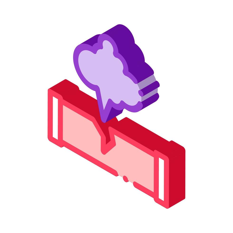 ilustración de vector de icono isométrico de contaminación de rotura de tubería de gaz