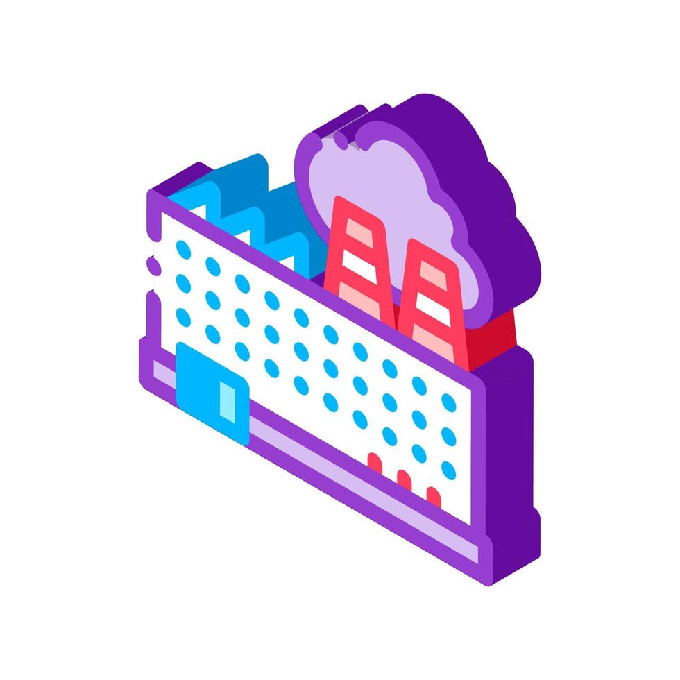 Industrial Plant Building isometric icon vector illustration