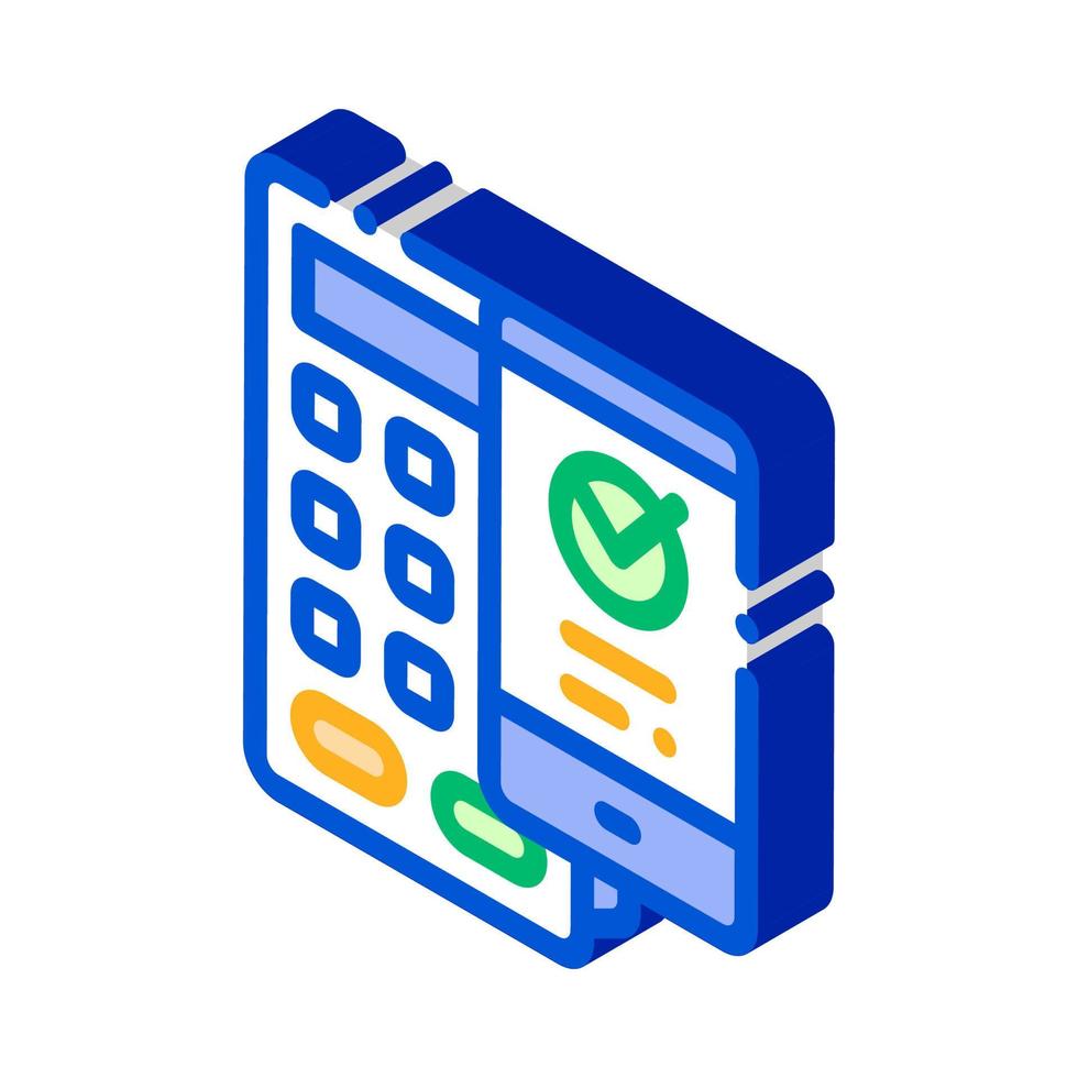 Payment Terminal Smartphone isometric icon vector illustration