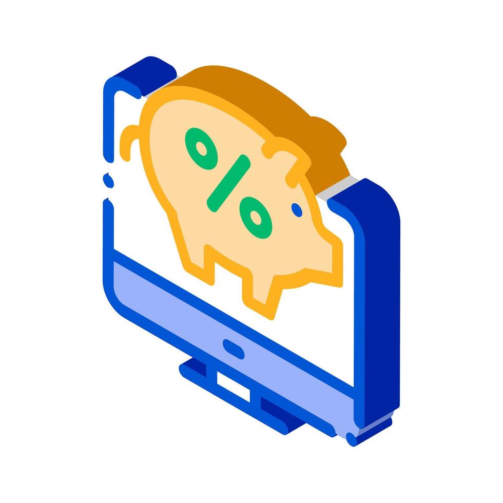 Computer Internet Deposit isometric icon vector illustration
