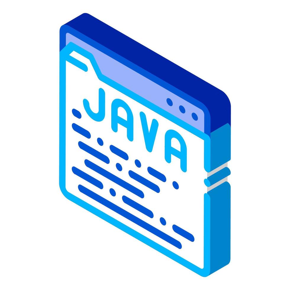 lenguaje de codificación sistema java icono isométrico ilustración vectorial vector