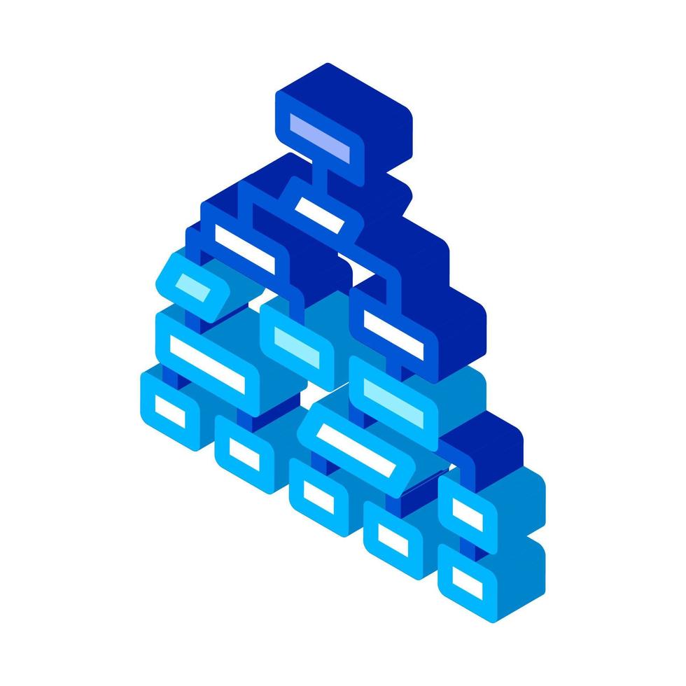 Structure Computer System isometric icon vector illustration