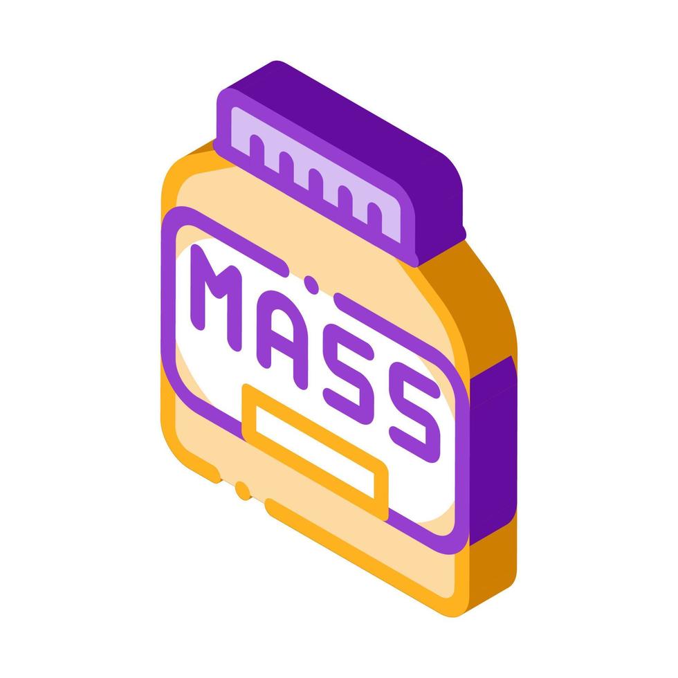 Mass Bottle Sport Nutrition isometric icon vector illustration