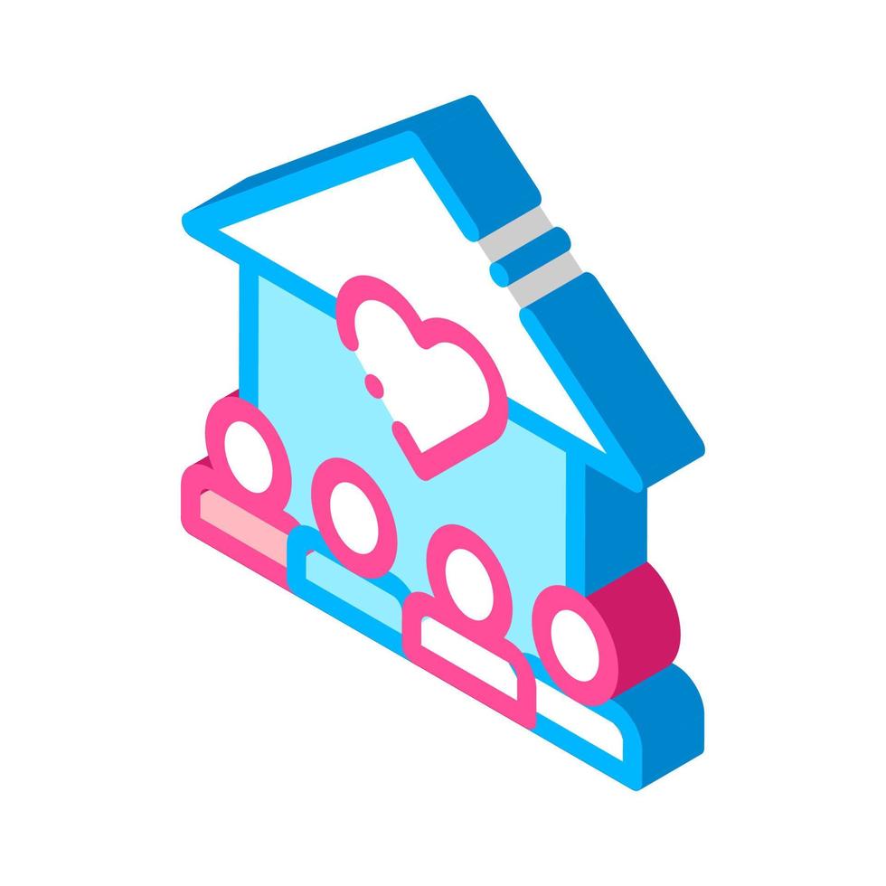 Volunteers Support House isometric icon vector illustration
