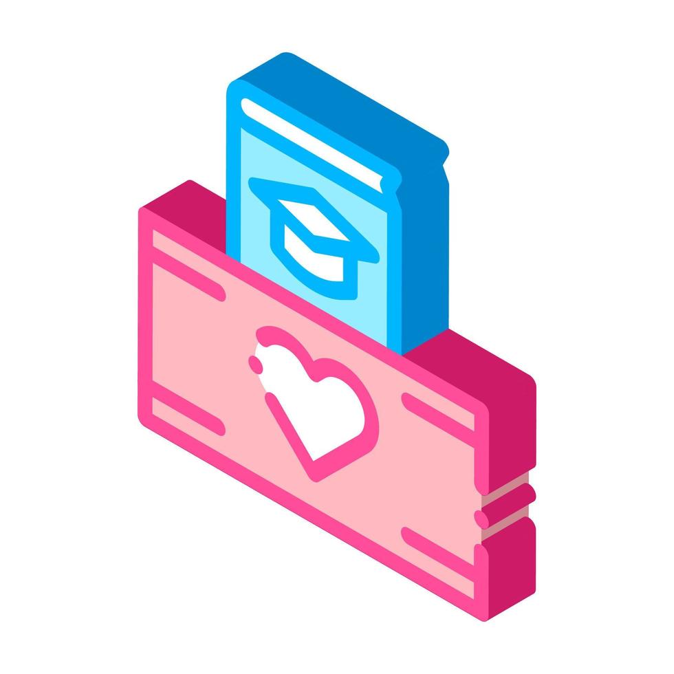 Volunteers Support Study Box isometric icon vector illustration