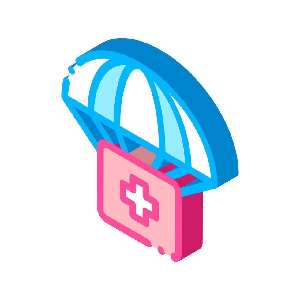 Volunteers Support Parachute isometric icon vector illustration