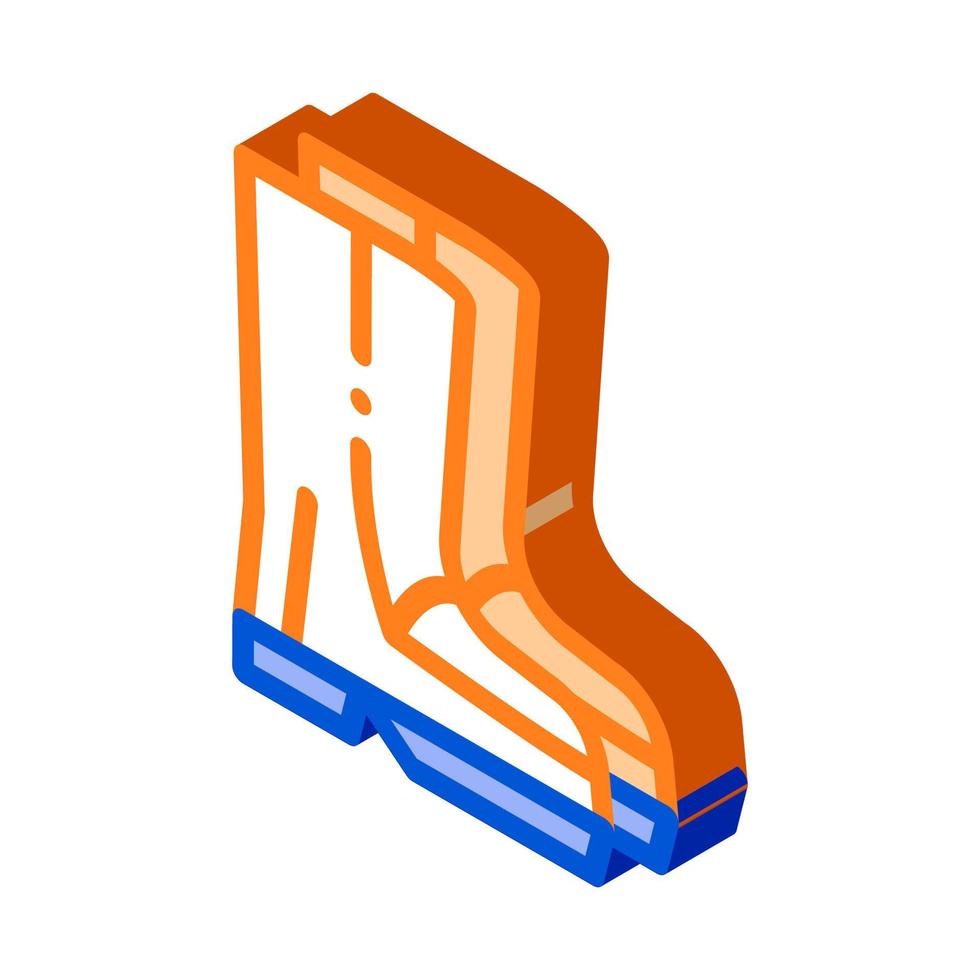 Waterproof Material Gumboots Shoes isometric icon vector illustration