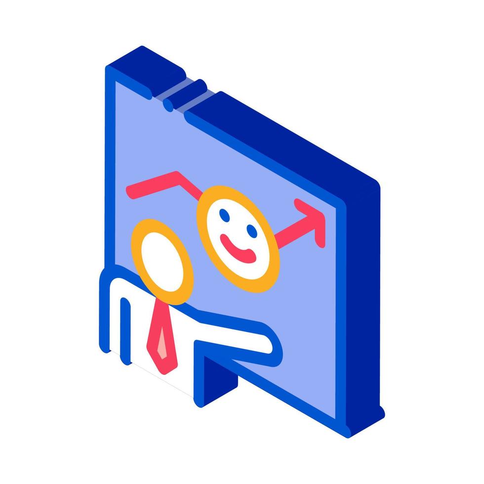 Human Smile Board isometric icon vector illustration