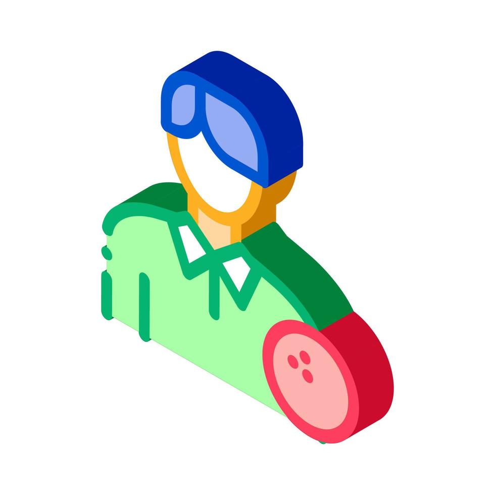 Man Bowling Gamer isometric icon vector illustration