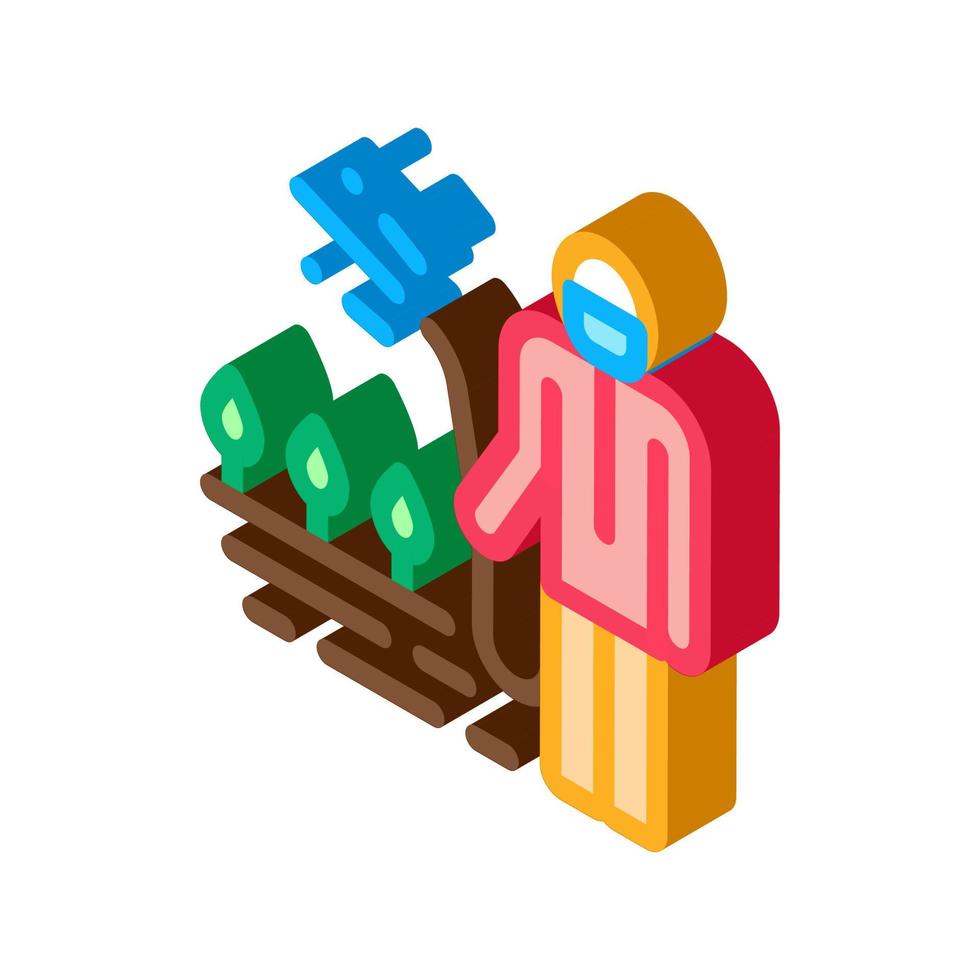 Watering Plant isometric icon vector illustration