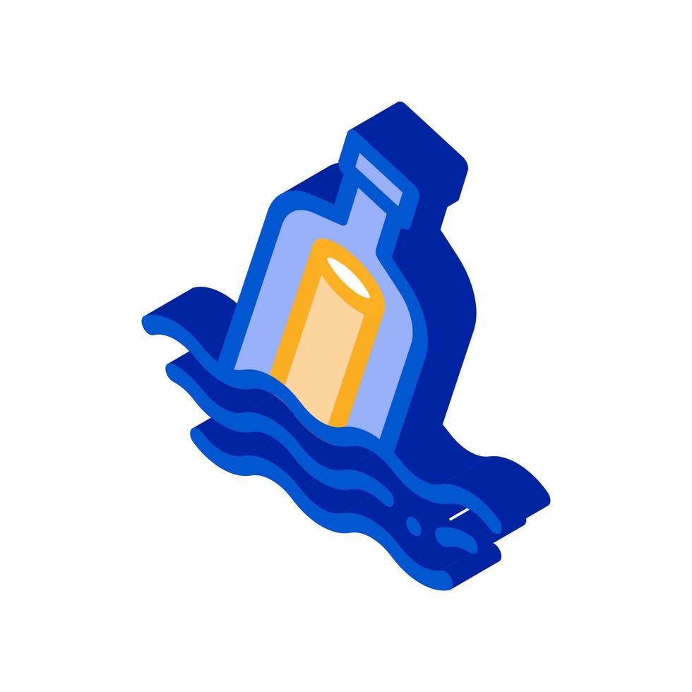 Message In Bottle isometric icon vector illustration