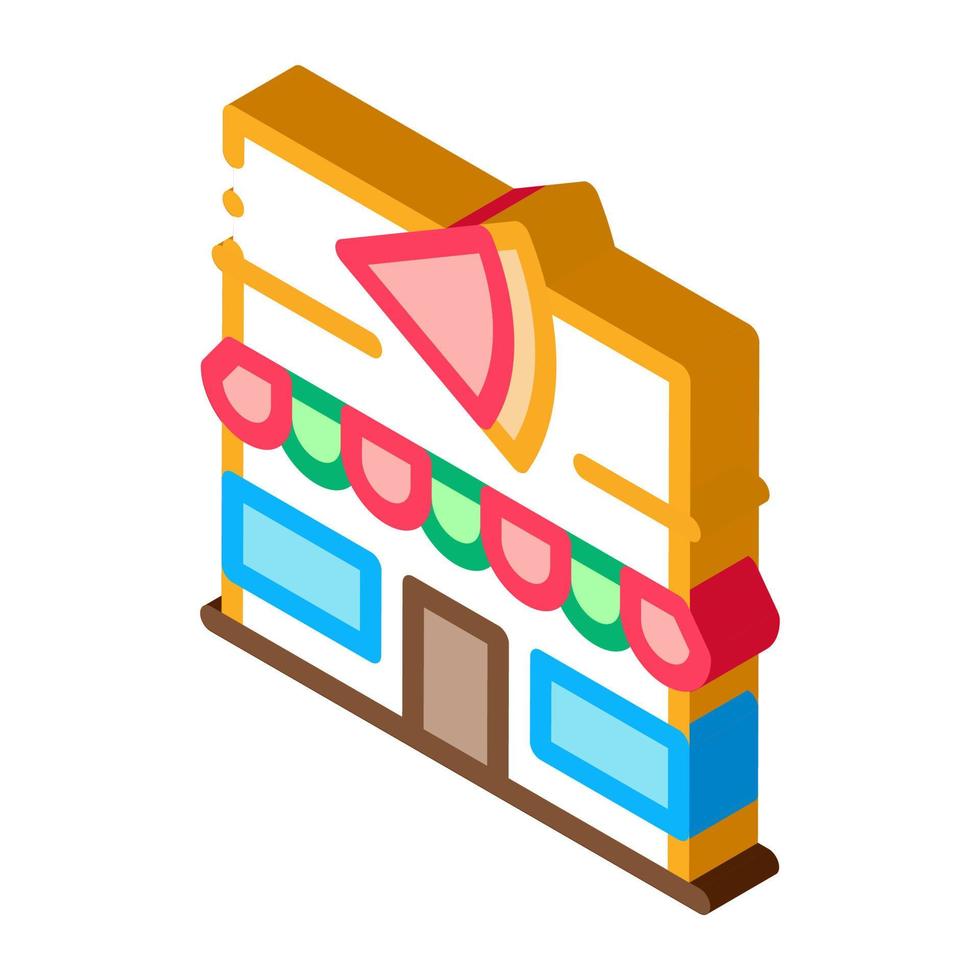 restaurante de pizza icono isométrico ilustración vectorial vector