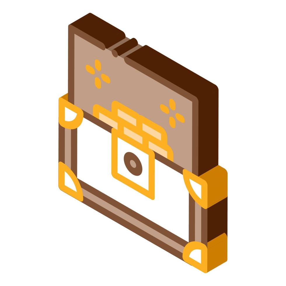 Treasure Chest isometric icon vector illustration