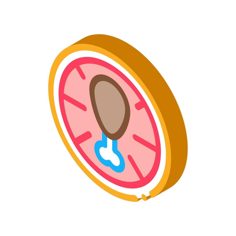 Pizza Chicken isometric icon vector illustration