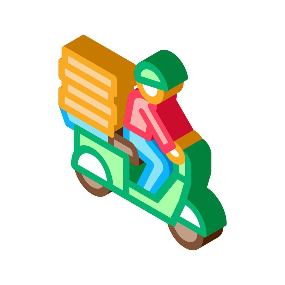 Pizza Delivery isometric icon vector illustration
