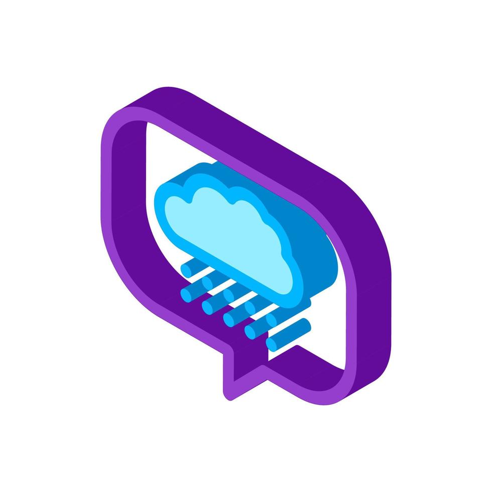 Rain Cloud Frame isometric icon vector illustration