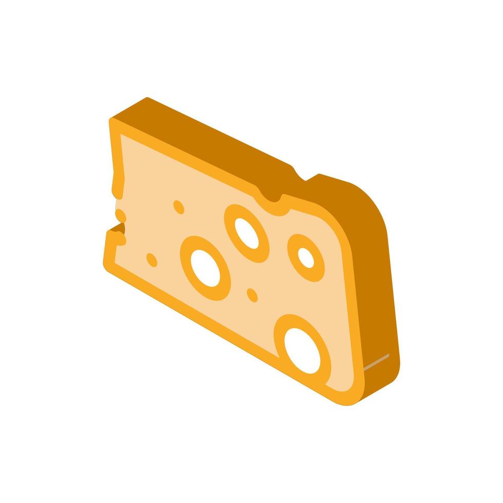 Piece Cheese isometric icon vector illustration